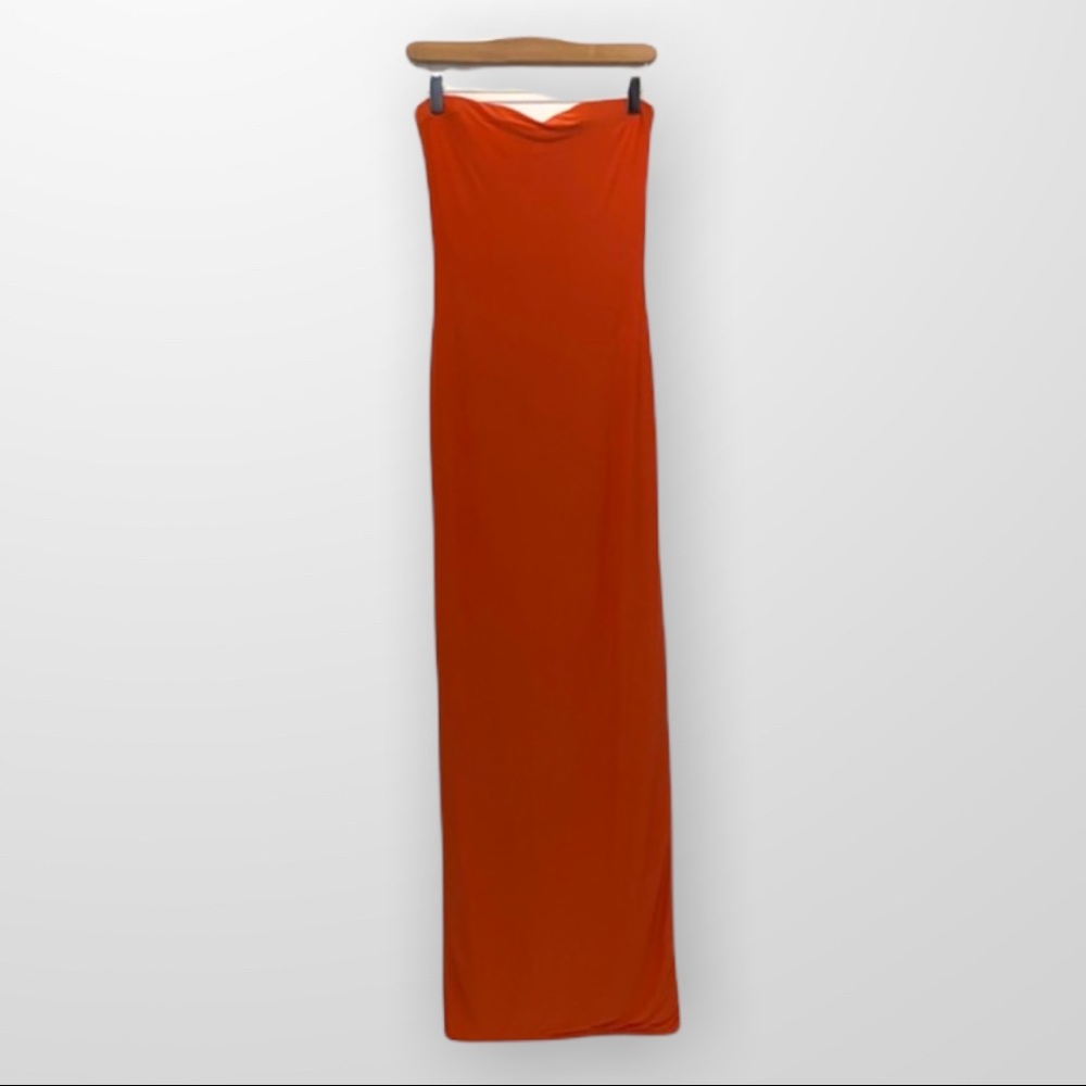 Missguided Orange Midi Dress